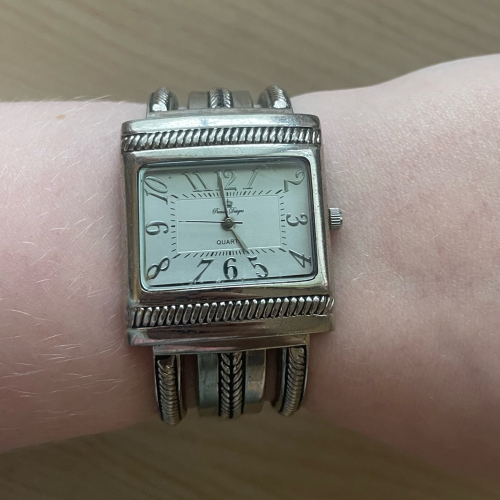 premier designs silver cuff watch